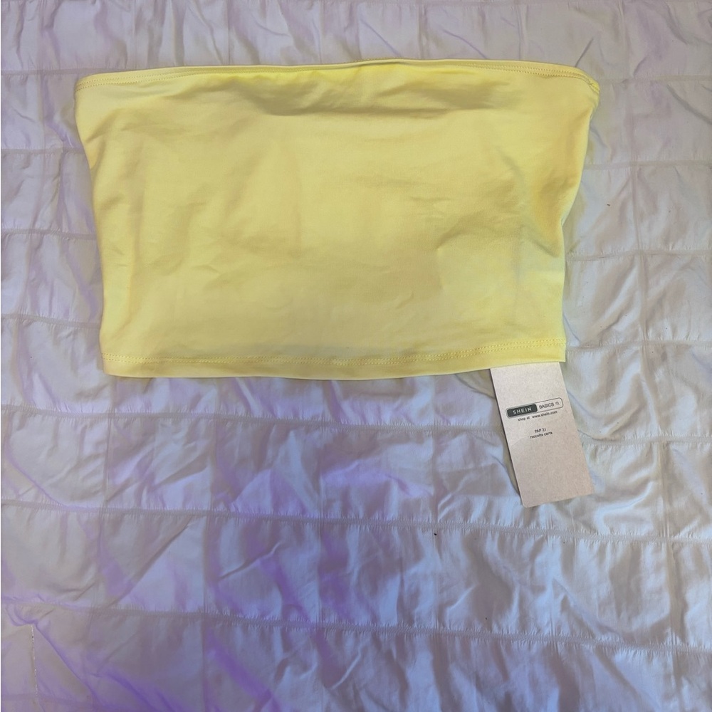 SHEIN Yellow Tube Top